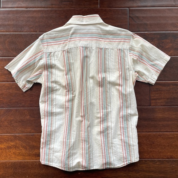 Slim Fit Striped Short Sleeved Button Down Shirt Size Large by 4YOU Brand - Picture 5 of 6